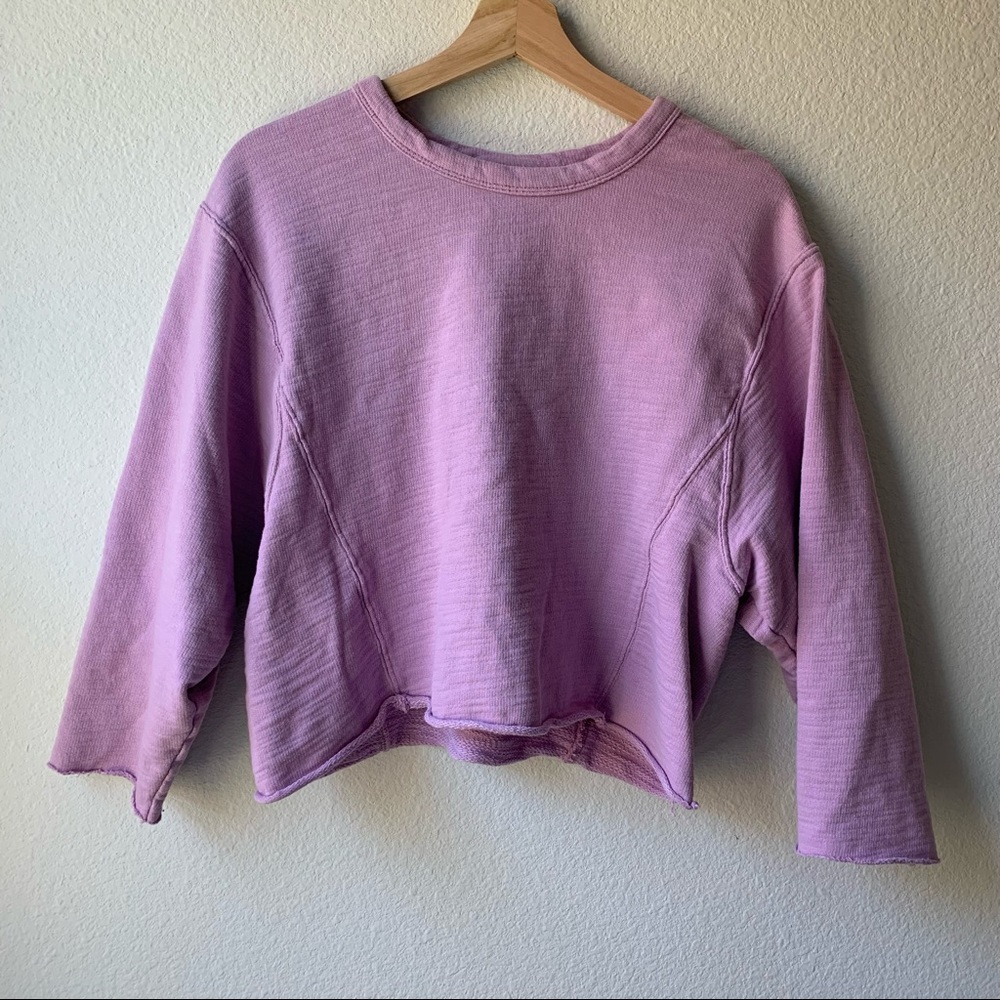 Purple Universal Thread Cropped Sweatshirt - Picture 2 of 6